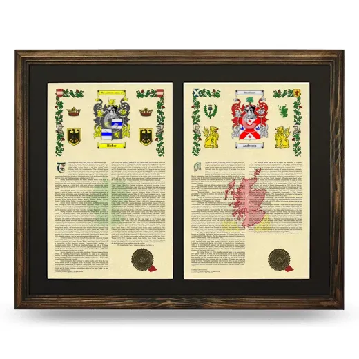 Double Armorial History Framed- Brown