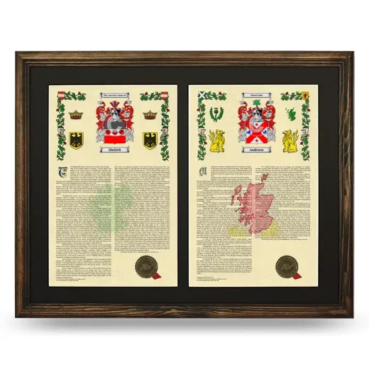 Double Armorial History Framed- Brown