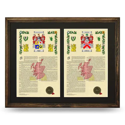 Double Armorial History Framed- Brown