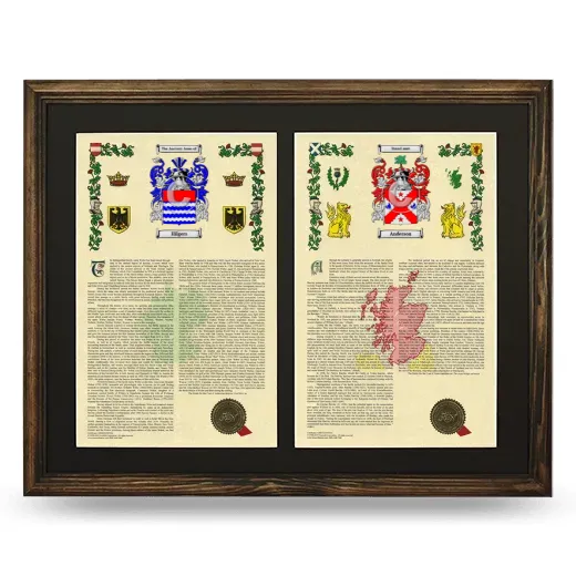 Double Armorial History Framed- Brown