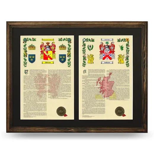 Double Armorial History Framed- Brown