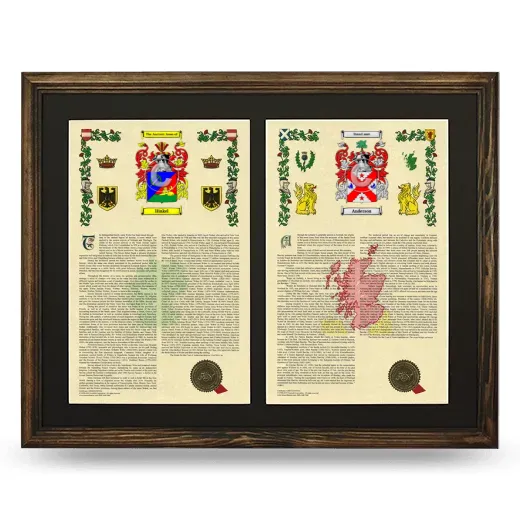 Double Armorial History Framed- Brown