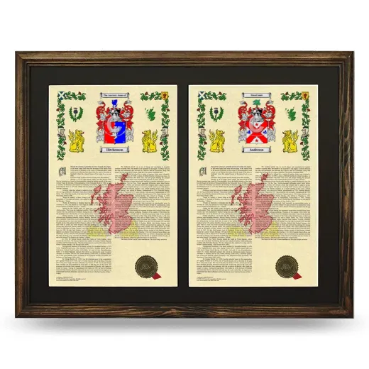 Double Armorial History Framed- Brown
