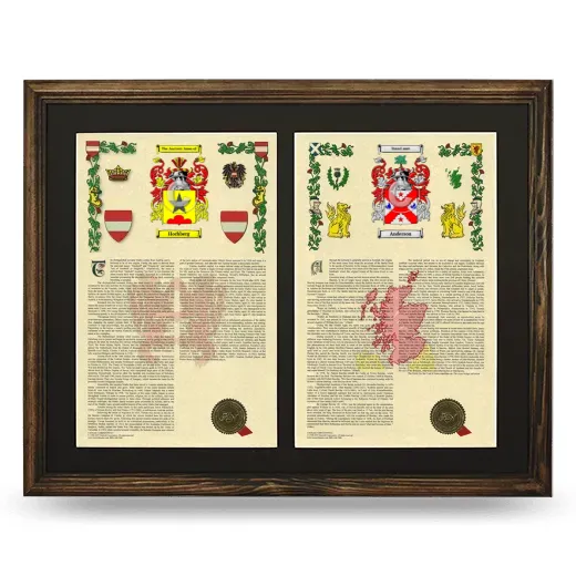 Double Armorial History Framed- Brown