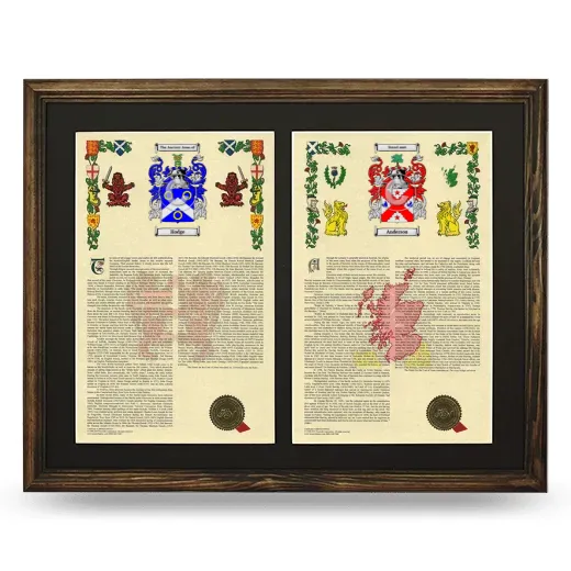 Double Armorial History Framed- Brown