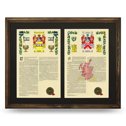 Double Armorial History Framed- Brown