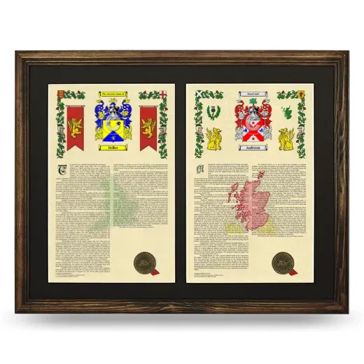 Double Armorial History Framed- Brown