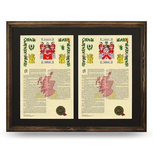 Double Armorial History Framed- Brown