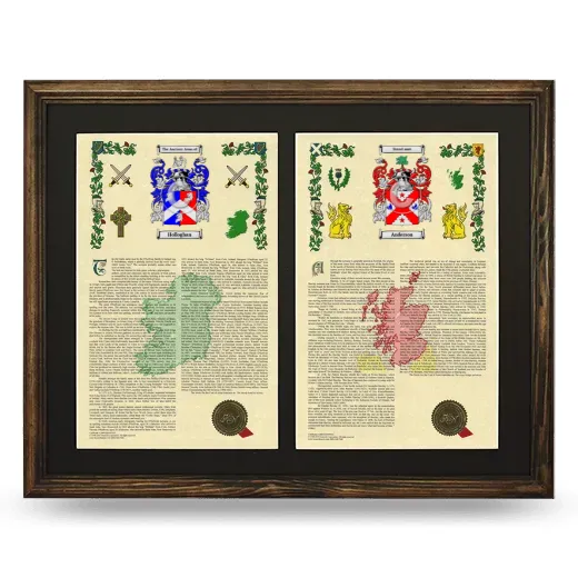 Double Armorial History Framed- Brown