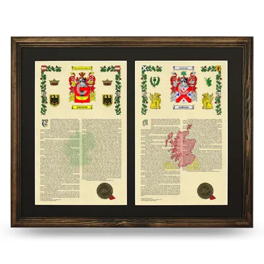 Double Armorial History Framed- Brown