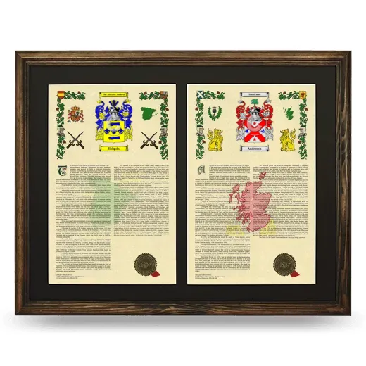 Double Armorial History Framed- Brown
