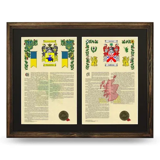 Double Armorial History Framed- Brown