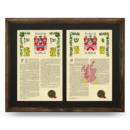 Double Armorial History Framed- Brown