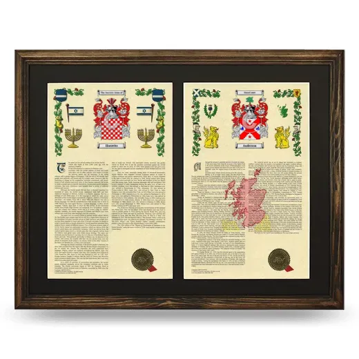 Double Armorial History Framed- Brown