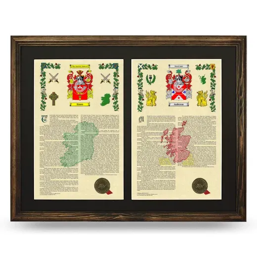 Double Armorial History Framed- Brown