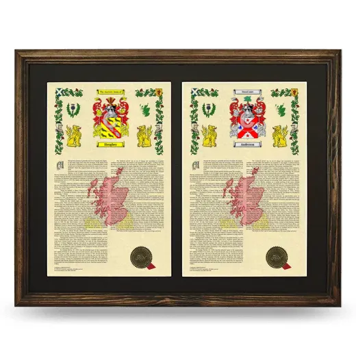 Double Armorial History Framed- Brown