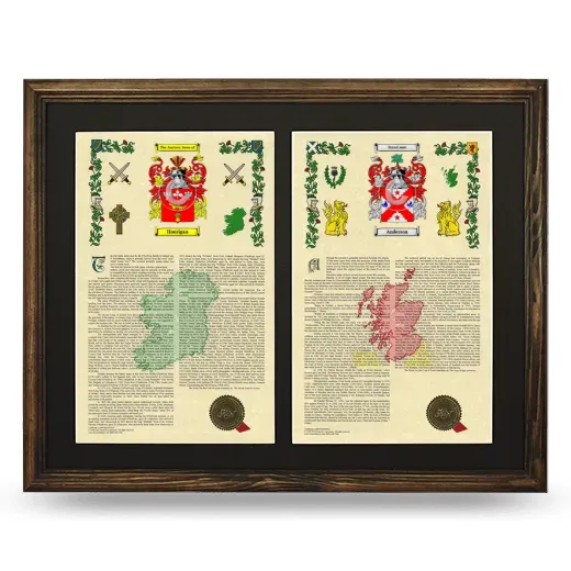 Double Armorial History Framed- Brown