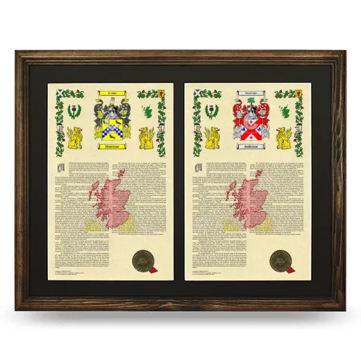 Double Armorial History Framed- Brown