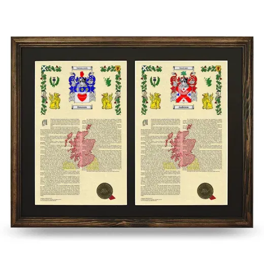 Double Armorial History Framed- Brown
