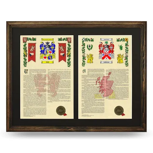 Double Armorial History Framed- Brown