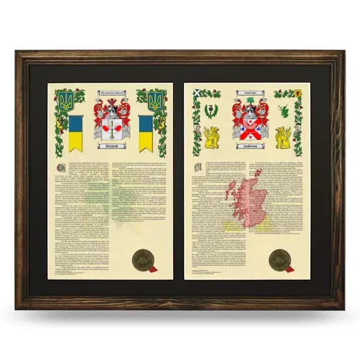 Double Armorial History Framed- Brown