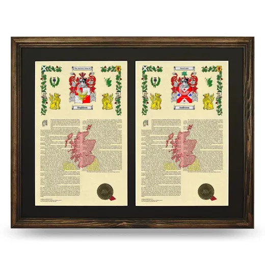 Double Armorial History Framed- Brown