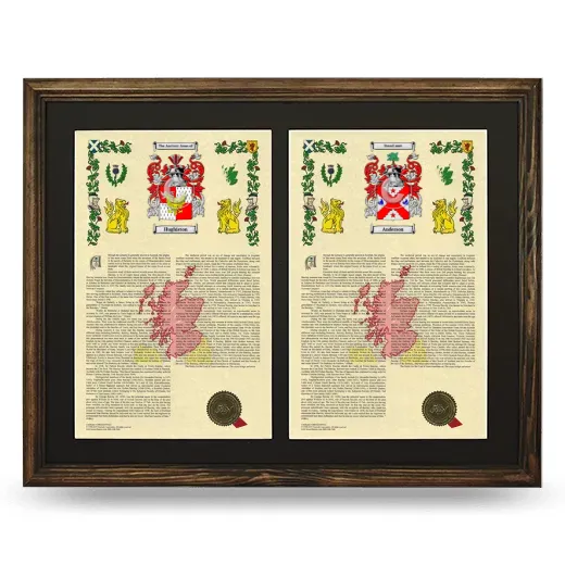Double Armorial History Framed- Brown