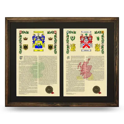 Double Armorial History Framed- Brown