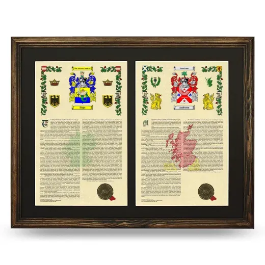 Double Armorial History Framed- Brown