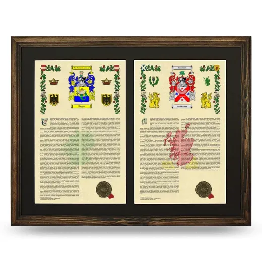 Double Armorial History Framed- Brown