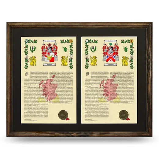 Double Armorial History Framed- Brown
