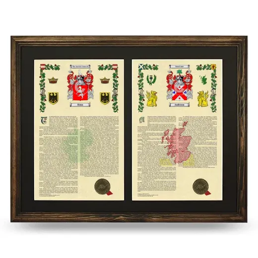 Double Armorial History Framed- Brown