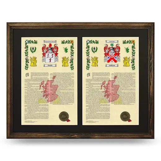 Double Armorial History Framed- Brown