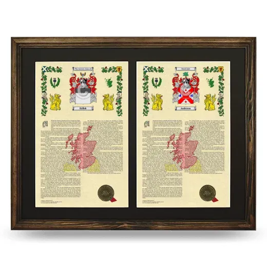 Double Armorial History Framed- Brown