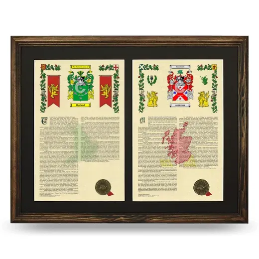 Double Armorial History Framed- Brown