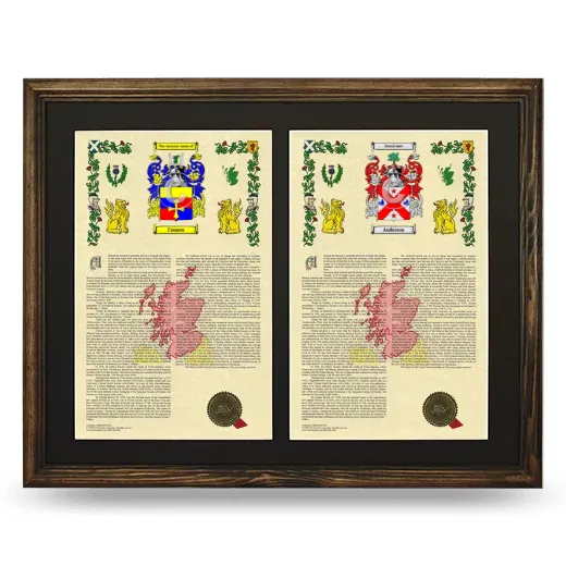 Double Armorial History Framed- Brown