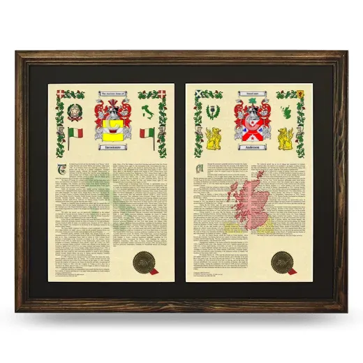 Double Armorial History Framed- Brown