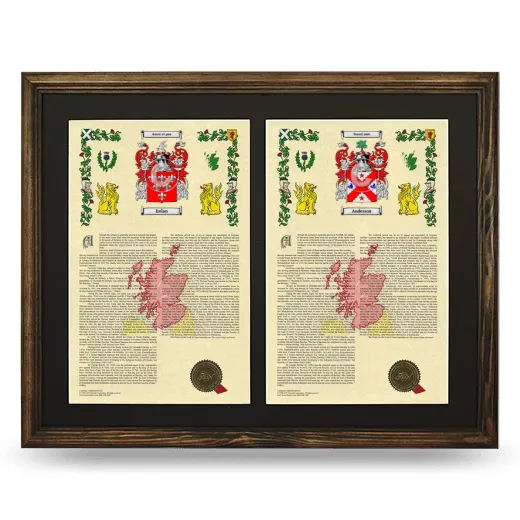 Double Armorial History Framed- Brown