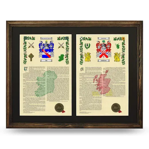 Double Armorial History Framed- Brown
