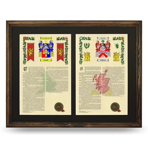 Double Armorial History Framed- Brown