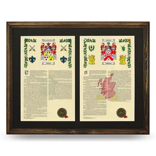 Double Armorial History Framed- Brown