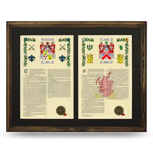 Double Armorial History Framed- Brown
