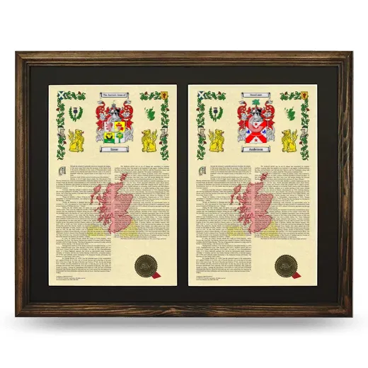 Double Armorial History Framed- Brown
