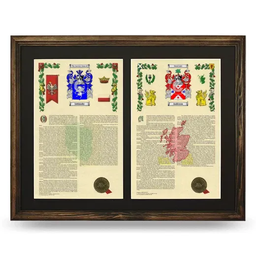 Double Armorial History Framed- Brown