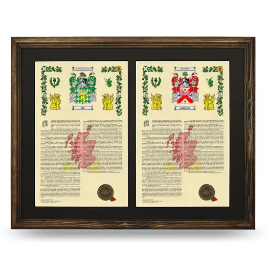 Double Armorial History Framed- Brown