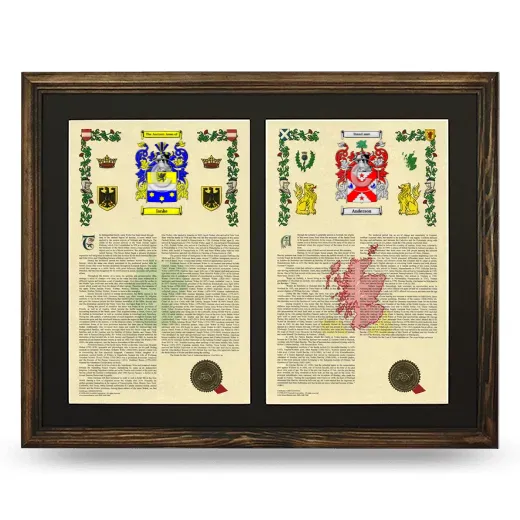 Double Armorial History Framed- Brown
