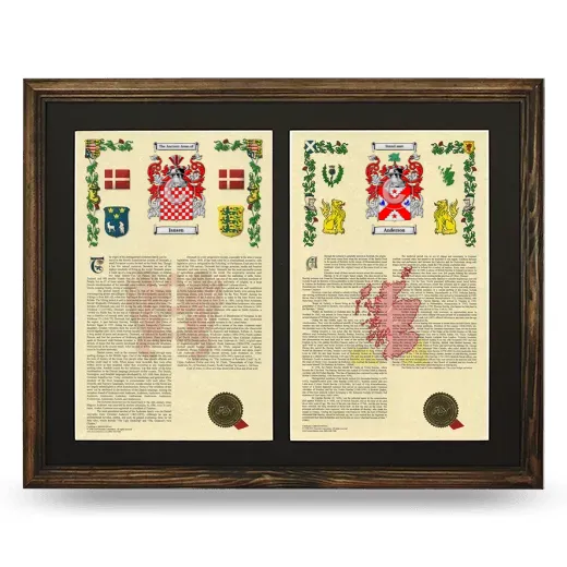 Double Armorial History Framed- Brown
