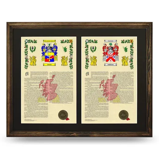 Double Armorial History Framed- Brown
