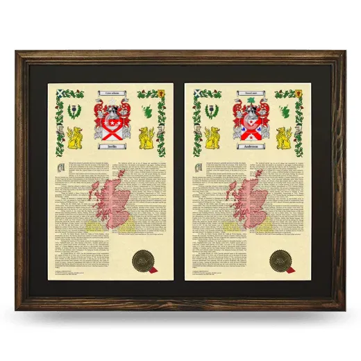 Double Armorial History Framed- Brown