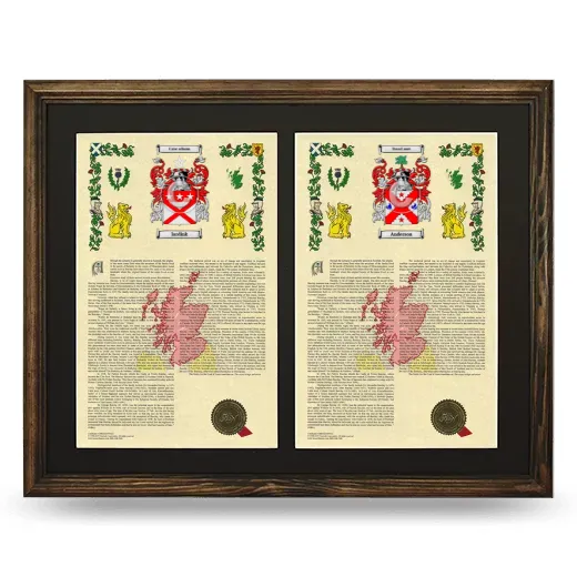 Double Armorial History Framed- Brown